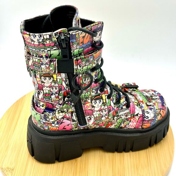 Current Mood Reckless Adventure Combat Boots Anime Design - Size 7 - Picture 11 of 16